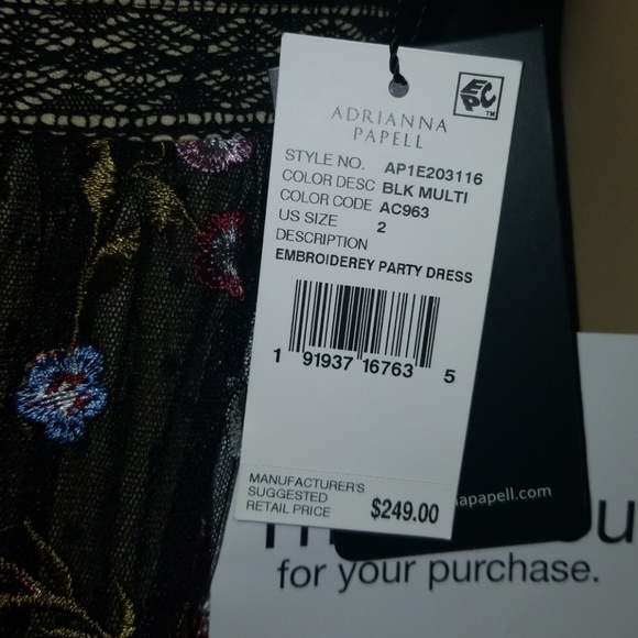 ADRIANNA PAPELL EMBROIDEREY PARTY DRESS - Picture 6 of 7